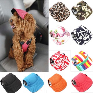 Summer Pet Dog Cute Print Cap Baseball Hat Small Dog Outdoor Hat Accessories