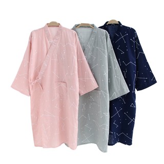 Ready Stock thin Japanese couple kimono nightgown cotton gauze men's pajamas bathrobe (5)