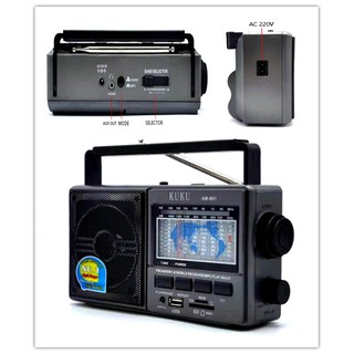 OSQ Rechargeable AM/FM Radio with USB/SD/TF MP3 Player AM901 (2)