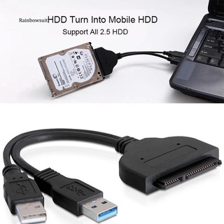 【 Ready Stock】【RB】Hard Disk Drive SATA 7+15 Pin 22 to USB 2.0 Adapter Cable for 2.5 HDD Laptop