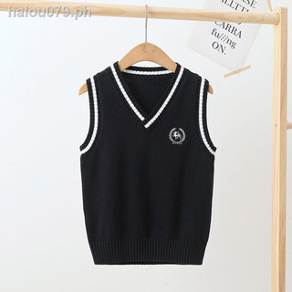 Hot sale₪﹍┅Western style boy and girl sweater girl baby sweater autumn vest children s pullover vest knitting white waistcoat wool