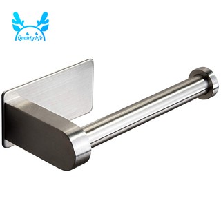 Self Adhesive Holder-Bathroom Toilet Paper Holder Stand No Drilling Stainless Steel Brushed