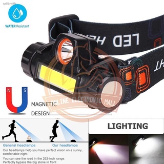 ♧☃Flashes⊙┅✔Multifunctional Waterproof LED Headlamp XPE + COB USB Rechargeable Headlight Head Torch