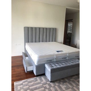 Customized bed with headboard