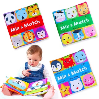 5 pcs Set Infant Baby Soft Cloth Book Rustle Sound Kid's Early Education Books