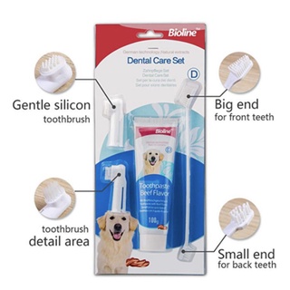 Bioline Dental Care Set Toothbrush and Toothpaste 100g Complete Pet Dental Care (4)