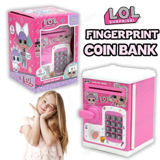 Money Save Fingerprint Bank Toy for Girls Pretend Game Save Money Coinbank ATM Piggy Bank Simulation