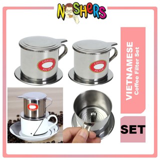 ☒✇▤Noshers Vietnamese Coffee Filter Set Coffee Maker Pot Stainless Steel Cup Vietnamese Coffee Drip