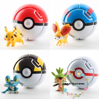 BBCQ-Throw Automatically Bounce Pokeball With Pokemon Pikachu Anime Action Figures Creative Children´s Toys