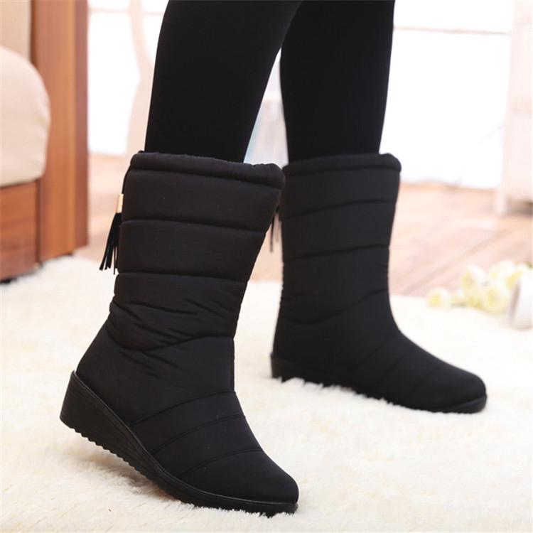 Women Rain Snow Boots Winter Warm Waterproof Shoes Faux Fur (1)