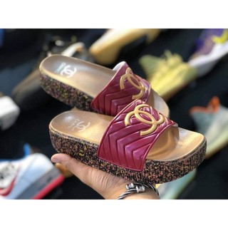 NEW SANDALS SLIDES WEDGE CHANNEL FOR TEENS AND WOMEN