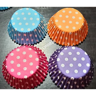 CUPCAKE / MUFFIN / PASTRY LINERS (Polka Dots Different Colors) 3 oz.