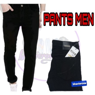 PANTS for men strecTCHABLE SKINNY JEANS Plain BLack size 28-36