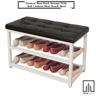 Home Zania Modern Shoe Rack Storage With Soft Cushion Shoe Bench Stool AS747 (1)