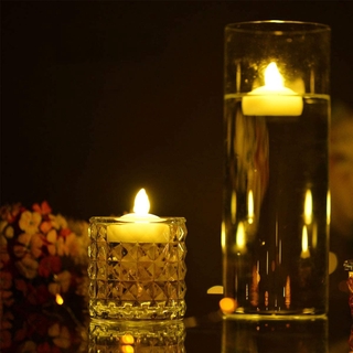 Float on Water Flameless Tealights, Battery Operated Floating LED Tea Lights Candles - Elegant White for Wedding, Centerpiece & Spa