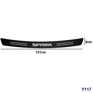 ☑Chevrolet Spark 1Pcs Car Rear Trunk Sill Plate Bumper Guard Carbon Fiber Pad Protector carbon fiber