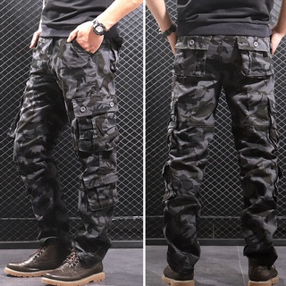 【boutique special price】Spring Autumn Camouflage Military Pants Men Casual Camo Cargo Trousers Cotto