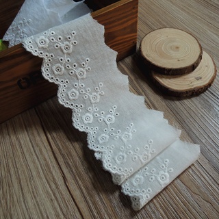 1Yard 6CM Wide Cotton Embroidered Flowers Lace Guipure Ribbon Dress Sewing Collar Trim Handmade DIY Lace Material