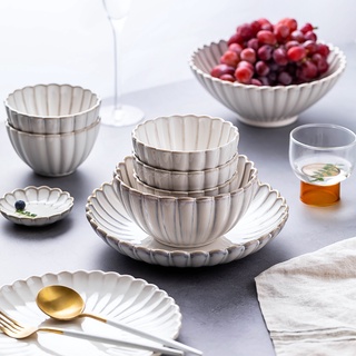 Elegant Ceramic White Dinner Plate Soup Plates Soup Bowl Salad Plates Rice Bowl