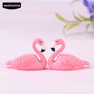 WEST ❀ Flamingo Miniature Model Craft Fairy Garden Landscape Decor Ornament