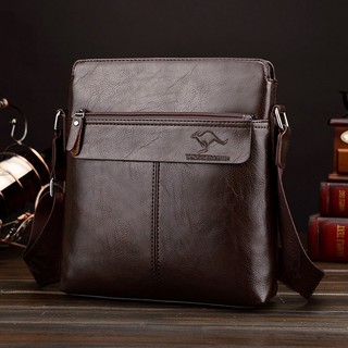 Kangaroo quality men's bag business temperament leather briefcase fine leather messenger bag shoulder bag large capacity casual tote bag (4)