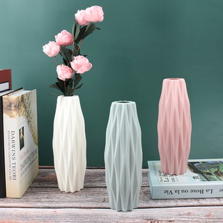 [COD]Plastic Vase Flower Creative Nordic Style Imitation Ceramic Haging Pots Home Decoration