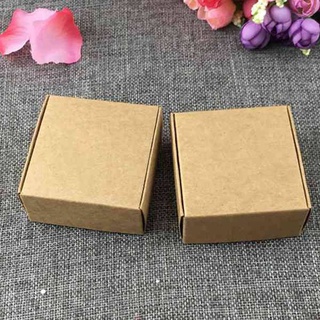 200 Pcs Small Kraft Paper Box Cardboard Handmade Soap Box Craft Paper Gift Box Packaging Jewelry Box-Brown & White (6)