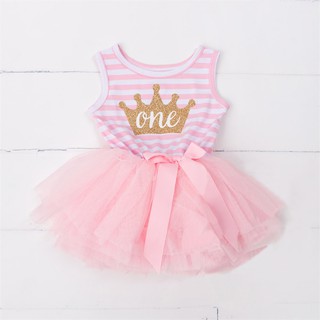 [NNJXD]1st 2nd Birthday Party Baby Kids Clothes Summer Girl Dresses (1)