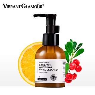VIBRANT GLAMOUR α-Arbutin Whitening Facial Cleanser Amino Acid Vitamin C Deep Cleansing Brightening Face Wash Moisturizing Hydrating Oil Control Skin Care 100g