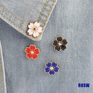 (ROSW)5PCS Enamel Flower Brooch Pin Shirt Collar Pin Corsage Badge Women Jewelry Gift