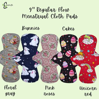9 in. Regular Flow Menstrual Cloth Pads (Washable and reusable)