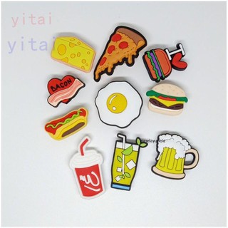 NEW 2021✙✓♝Shoe Charms Clogs Pins Burger Fries Pizza Bacon