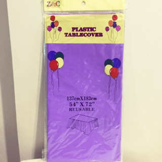 Purple plastic table cover 54” x 72”
