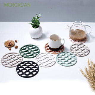 MENGXUAN Nordic Style Pot Pan Mat Heat Resistant Coasters Table Trivet Insulation Hollow Non-slip Kitchen Silicone Dish Plate Pad Placemat/Multicolor