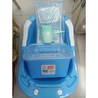 4IN1 Bath tub with drainer Bath net 2-1 organizer box Baby dipper (tabo)