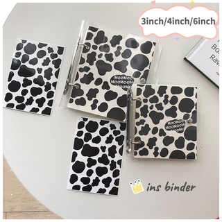 3inch 4inch 6inch Cow Binder Album Ins Glitter Photo Album with 25pcs sleeves Transparent Photocard Holder Polaroid Card Colletion Book