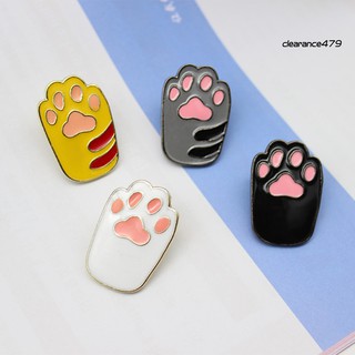 CLEZ_Cute Enamel Cartoon Dog Cat Paw Brooch Pin Unisex Alloy Jewelry Gift Badge Decor