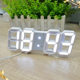 LED Jam Dinding / Meja LED Wall Clock Modern Digital 3D Alarm Clock Display Table Desk Night lamp (2)