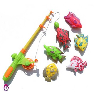 ♦♦ 6PCS Children's Magnetic Fishing Toy Plastic Fish Outdoor Indoor Fun Game Baby Bath With Fishing (1)