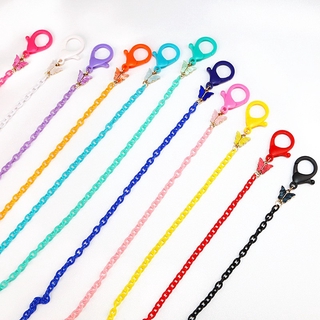 Candy color butterfly mask lanyard chain glasses Fashion mask chain Hanging Rope three-dimensional butterfly acrylic Necklace lanyard