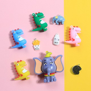 With hanging jewelry accessories cartoon french fries biscuits dinosaur resin silicone diy accessori