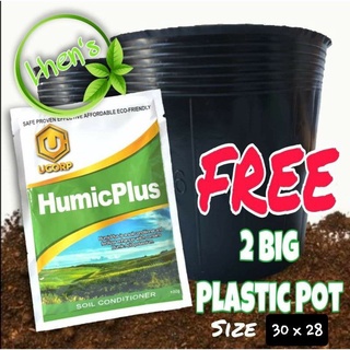 【spot goods】 ▧Humic Plus Soil Conditioner 100 grams with FREE 2pcs SOFT Plastic Pot (30x28)