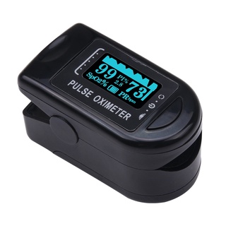 Fingertip Pulse Oximeter Blood Oxygen SpO2 Monitor Oxygen Saturation Monitor Pulse Rate Measuring Gauge Device Oximeter without Battery (Black)