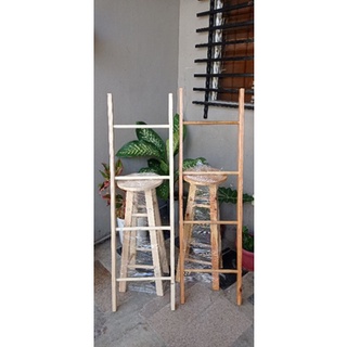 WOODEN LADDER AND HIGH CHAIR (3)