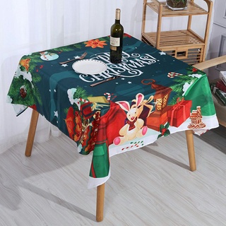 Czinlight Christmas printed waterproof oilproof tablecloth Simple square design dining table Kitchen Home Decoration 05.22