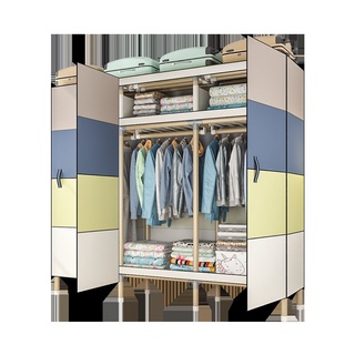 Simple Cloth Wardrobe Full Steel Frame Strong and Durable Rental House Home Bedroom Storage Assembly (1)