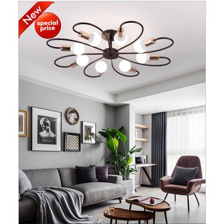 Exquisite 220V E27 6/8 Head LED Iron Living Room Ceiling Light Chandelier Pendant Lamp Living Room