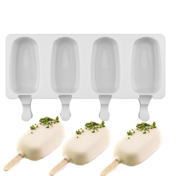4-Hole Silicone Ice Cream Maker Pop Mold Popsicle Lolly Ice