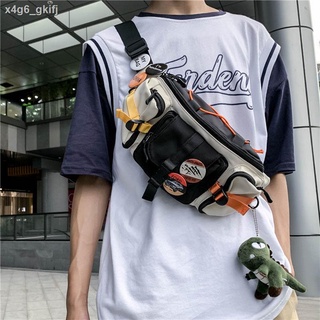 ஐ☎☇Men s chest bag Messenger bag tide brand ins super fire street trend hip-hop personality fashion