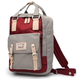 Doughnut Macaroon Backpack / Wine x Gray / Classic / School Bag (COD / FREE SF)